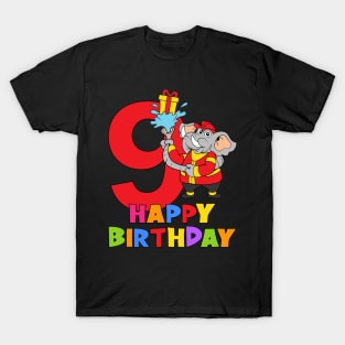 9th Birthday Party 9 Year Old Nine Years T-Shirt